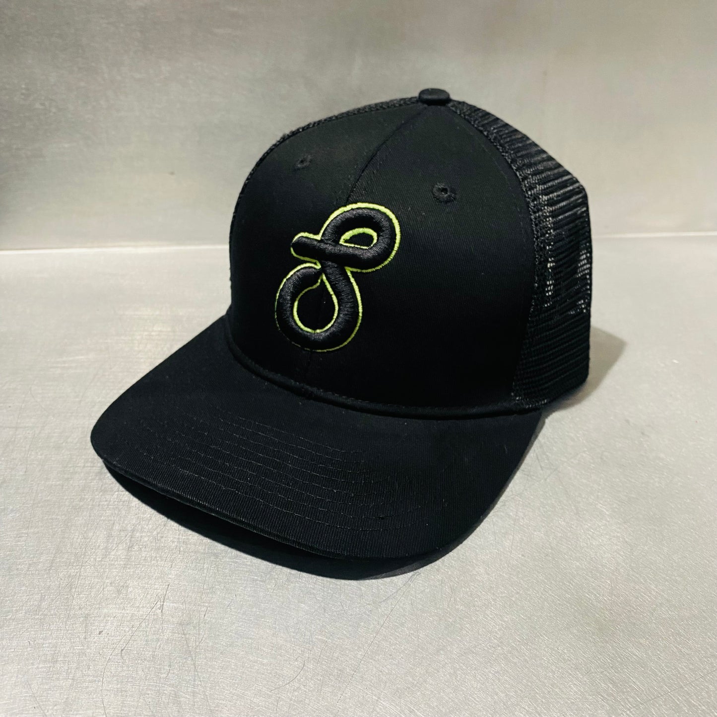 Black Snapback-Teal Puff “S” Logo
