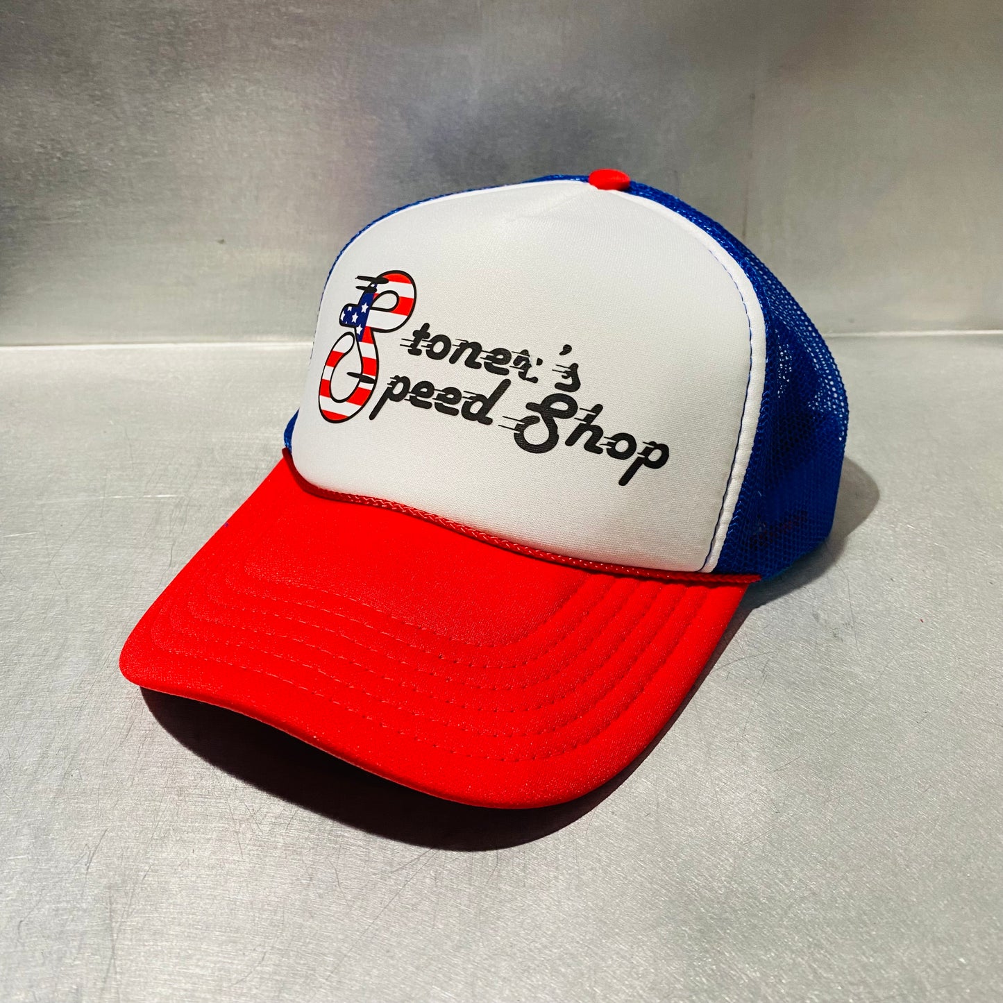 Otto Foam Front Mesh Back Trucker Hat - Red/White/Blue