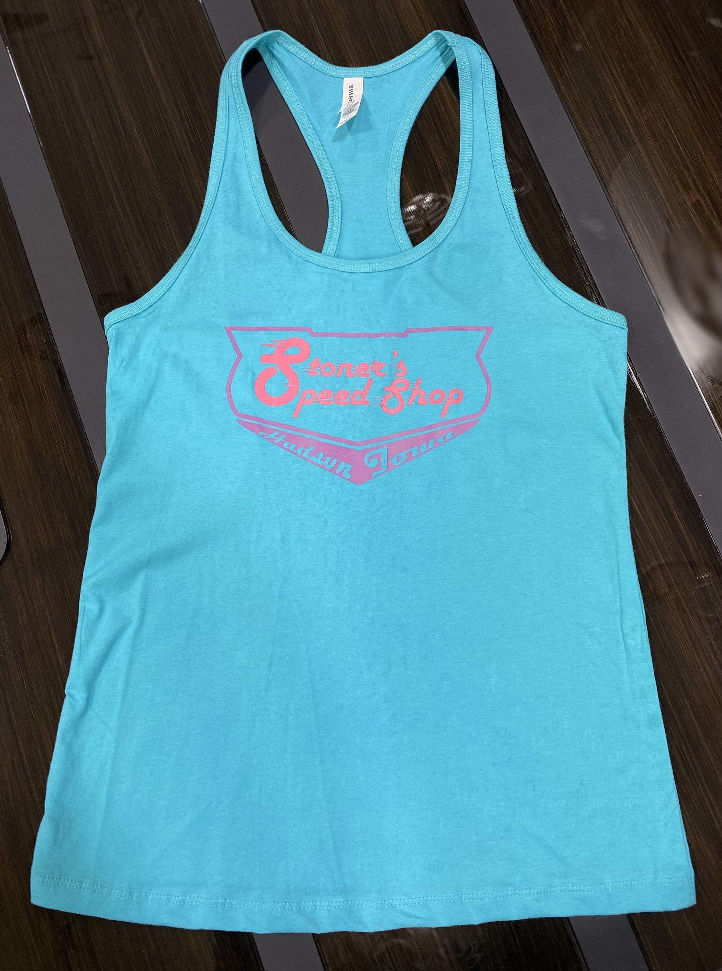 Stoner's Speed Shop Women's teal tank top