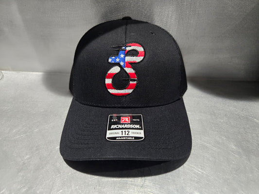 Richardson 112 Black & American Flag “S” Logo