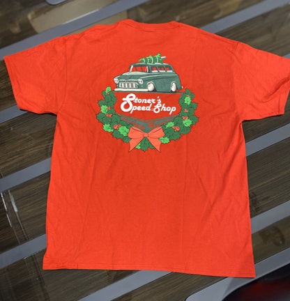 Stoner's Speed Shop Red Carryall Christmas T-Shirt