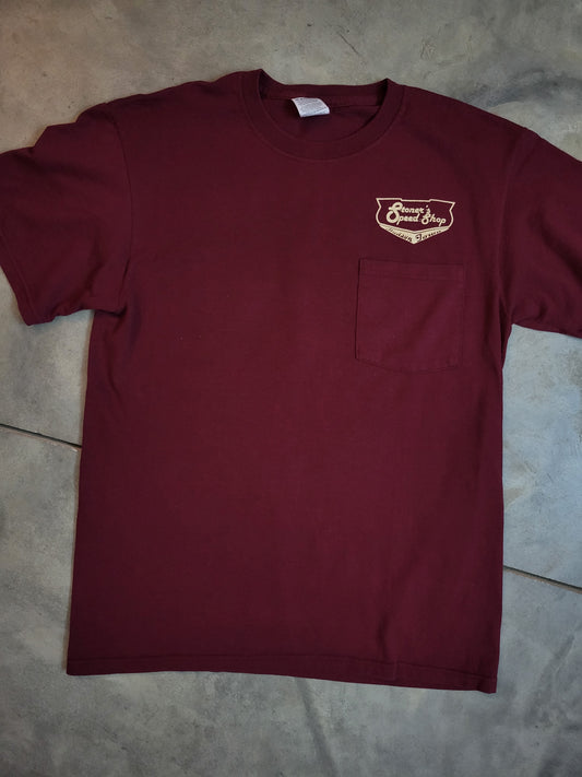 Stoner's Speed Shop Maroon Pocket T