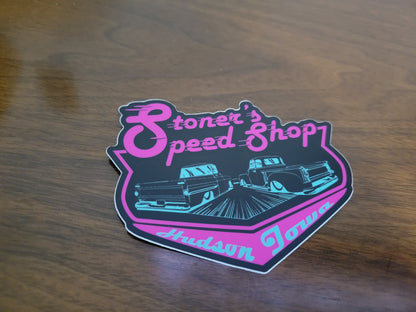 Pink and Black Logo Slap Sticker