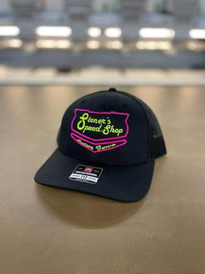Stoner's Speed Shop Richardson 112 Black with Lime and Pink Puff Logo