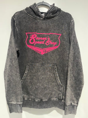 Stoner's Speed Shop Pink and Grey Womens Hoodie